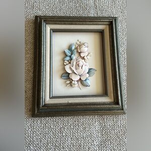 Elegant Floral Wall Art with Wooden Frame